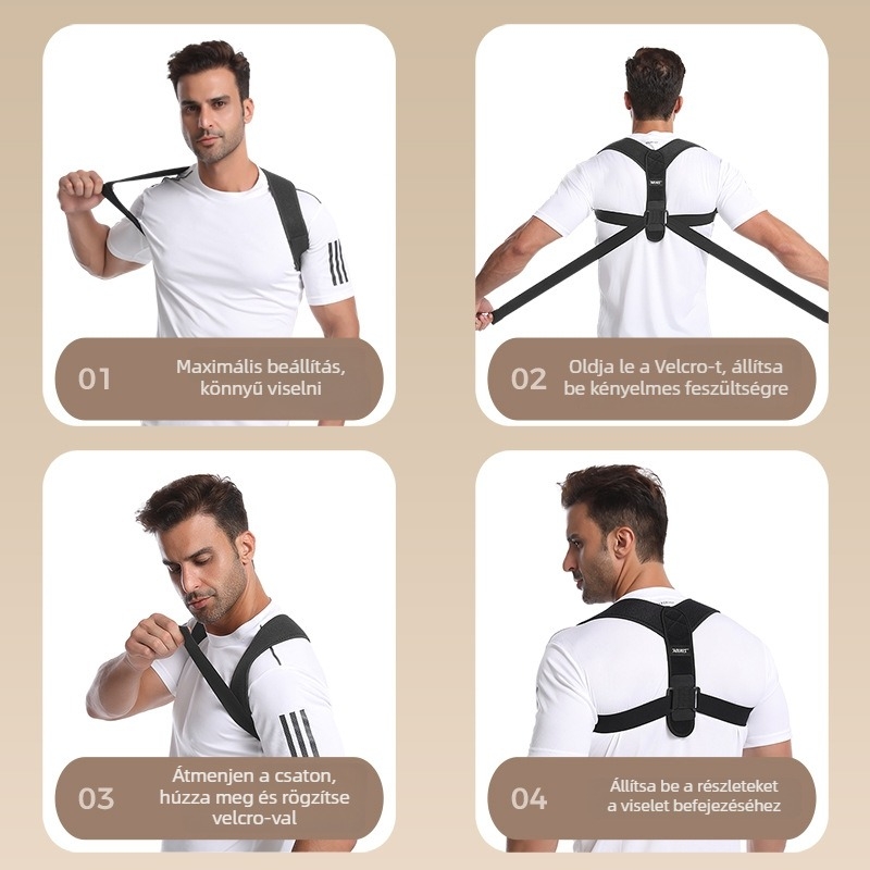 AOLIKES Testtartás-korrektor HB-3108, nylon, hátsó öv