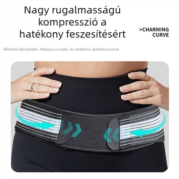 Szülés utáni medencei korrekciós öv légáteresztő anyagból a szeméremcsont szétválásának támogatására és a medence előre dőlésének segítésére