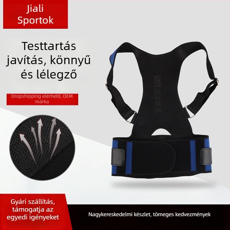 Felnőtt korrekciós öv a testtartás javítására — perforált hab, heveder, hátsó támasz, garancia 6 hónap