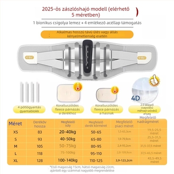 Ágyéki támasztó öv, ortopédiai támogatás, lélegző, poliészter rostból, felnőtteknek, jóga (Poliészter • Felnőttek • Jóga)