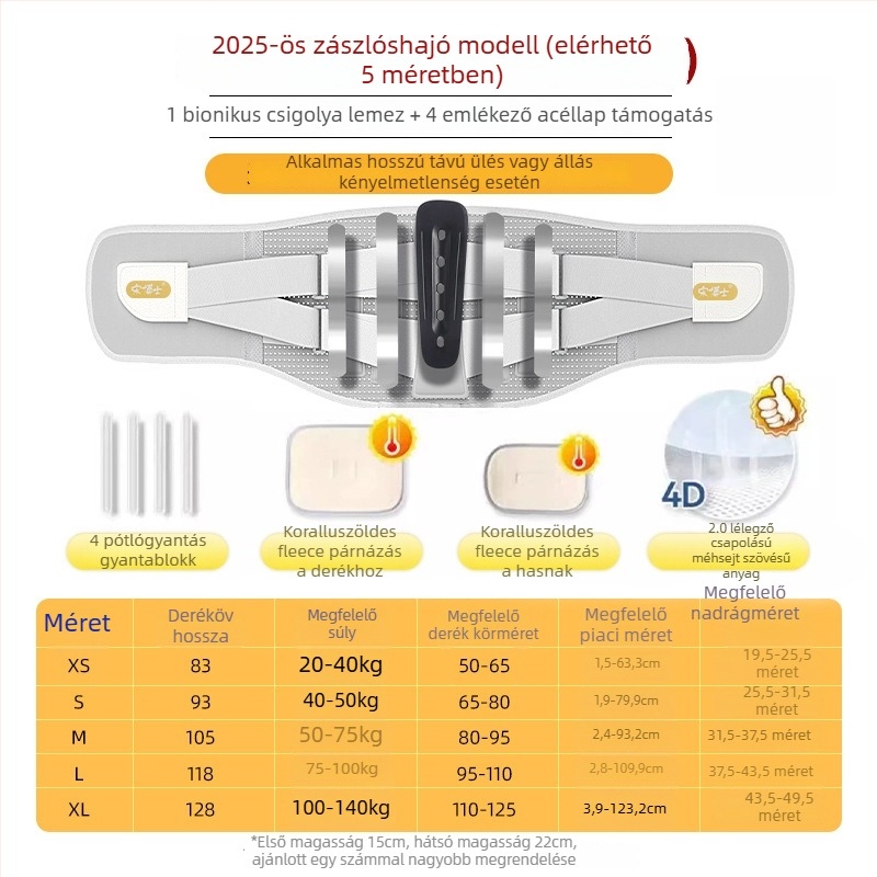 Ágyéki támasztó öv, ortopédiai támogatás, lélegző, poliészter rostból, felnőtteknek, jóga (Poliészter • Felnőttek • Jóga)