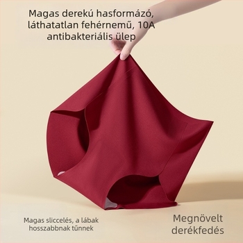 Vörös, varrás nélküli női alsó, magas derekú, antibakteriális, selyemhatású anyagból, az állatövi évre és fiatal ara számára
