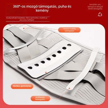 Önmelegítő deréköv acéllemez-támogatással a testtartás javításához, lélegző minden évszakban, spandex anyag