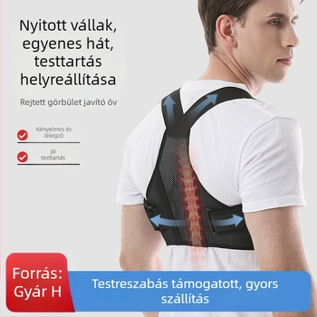 Testtartás-korrekciós öv, lélegző poliészter, Osik márka, diákok és felnőttek számára, vállöv