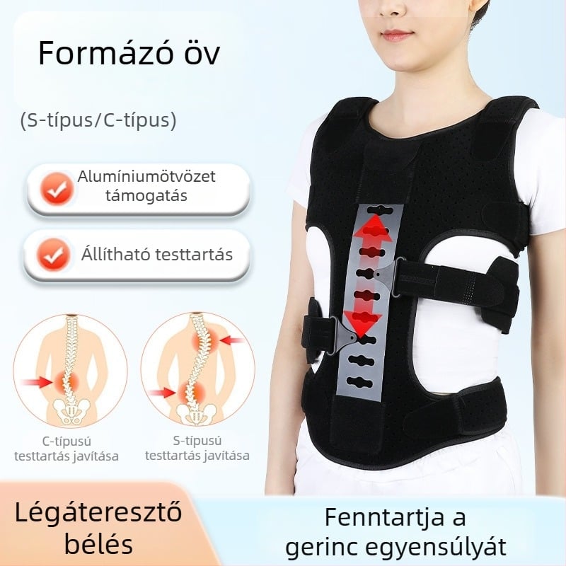 Ober háti tartásjavító öv, modell BO-10, nylon és poliészter, hát számára
