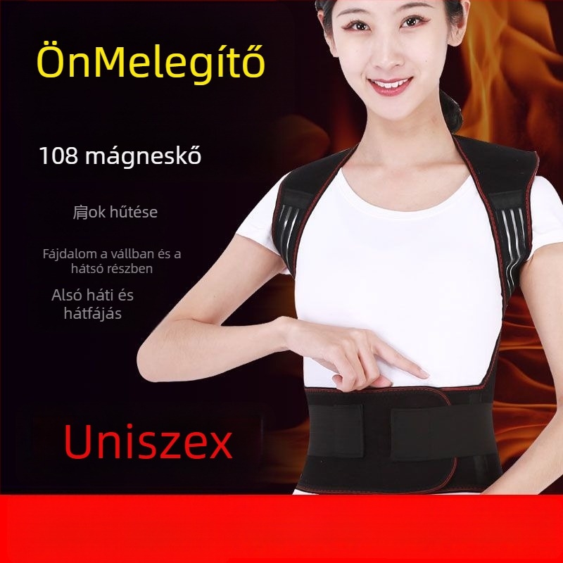 Önmelegedő váll-vest hátsó támaszával és 108 mágneses korrekciós pánttal