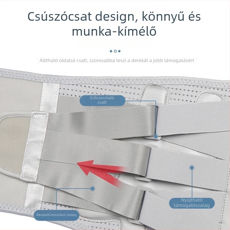 Légáteresztő ágyéki öv acéllemezzel – univerzális deréktámasz, háti korrekció