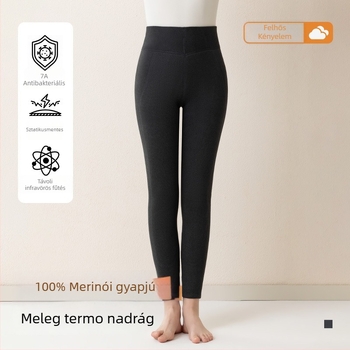 Női teljes hosszú gyapjú termo nadrág térdvédővel, belső velúr bélésével, háromrétegű