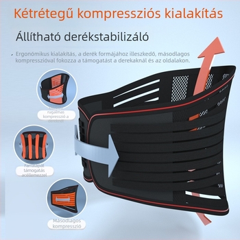 Légáteresztő deréköv acéllemez, uniszex, hálós anyag, önmelegedő nyári modell