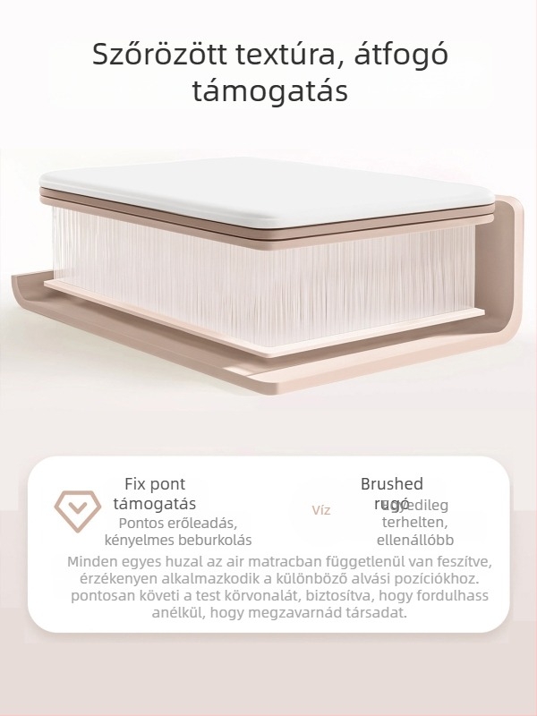 Felfújható kemping matrac, PVC felület, kétszintes kivitel, 3 kg súly, külső elektromos légpumpa