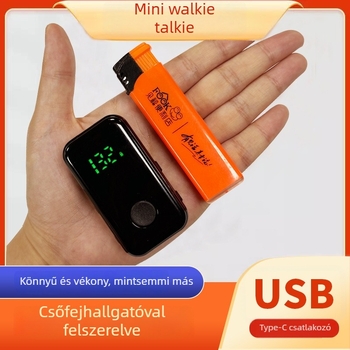 Vezeték nélküli fülbe helyezett interkom, mini, kétirányú, Bluetooth — frekvencia 400-470 MHz, kimenő teljesítmény 0,8 W, 128 csatorna, hatótávolság akár 3 km, Li-ion 1800 mAh