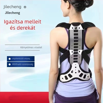 Gerincferdülés és görnyedés korrigáló fixáló háta, PU anyag, modell 1, hát részre, testreszabható