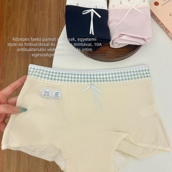 Női pamut boxer brief, középmagas derék, gyorsan száradó, kötött anyag, belső vájat 100% pamut