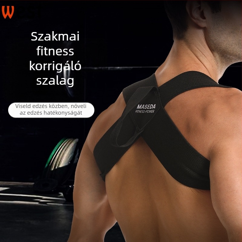 Vállhelyzet-korrekciós öv nyomáshoz és váll-edzésekhez - West, poliészter rost, vállvédelem, általános használat, alkalmas futballhoz, licencelt magáncímkével