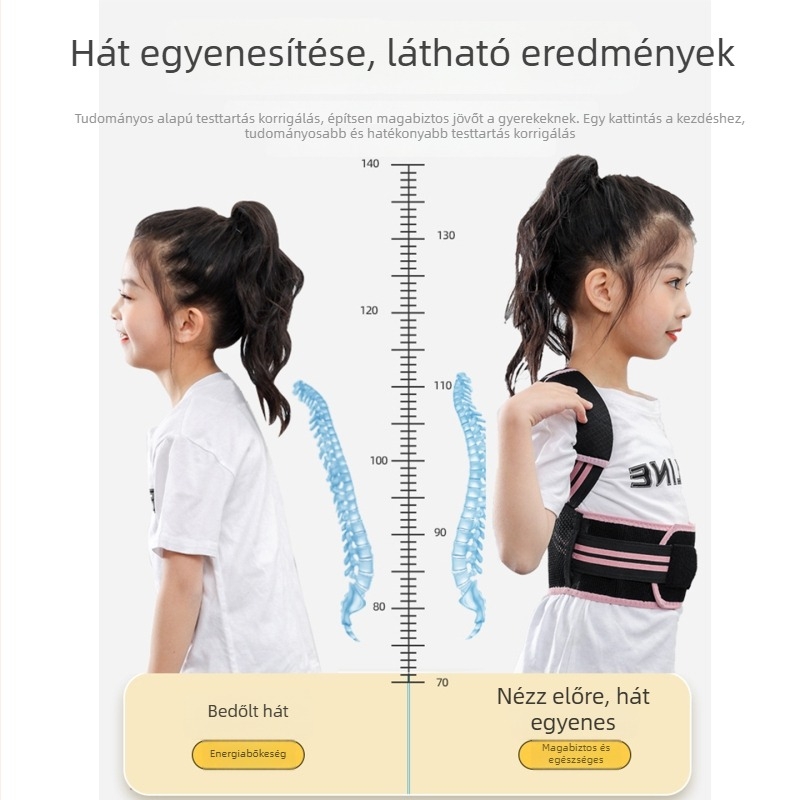 Gyermekek tartásjavító öv, légáteresztő hátsó támogatás, Modell Angel Pose 001, Ai waist