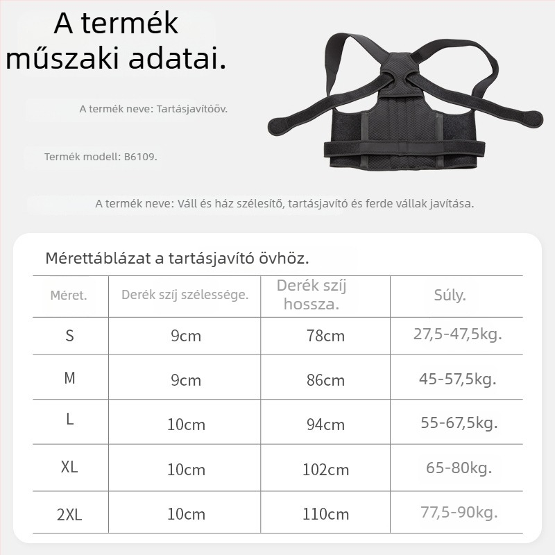 Osaike Hát-tartáskorrekciós öv, modell B6019, poliészter anyag, univerzális használat