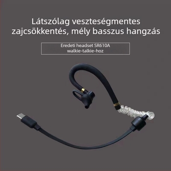 610A fülhorgos walkie-talkie, 3W kimenet, 25 csatorna, hatótáv 1,5-3 km, LiPo akkumulátor