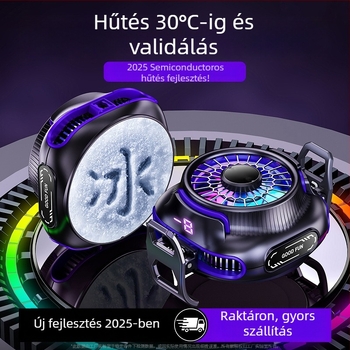 Mágneses telefonhűtő, kettős magos félvezető, hátulról rögzíthető klip, 125 g, 10W, Type-C interfész, ABS+metál, modell N26