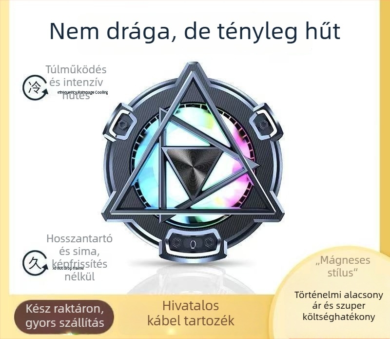 Mágneses telefonhűtő, kettős magos félvezető, hátulról rögzíthető klip, 125 g, 10W, Type-C interfész, ABS+metál, modell N26