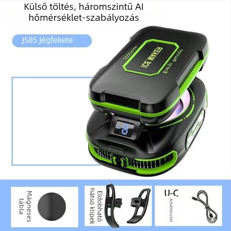 Mágneses telefonhűtő, kettős magos félvezető, hátulról rögzíthető klip, 125 g, 10W, Type-C interfész, ABS+metál, modell N26