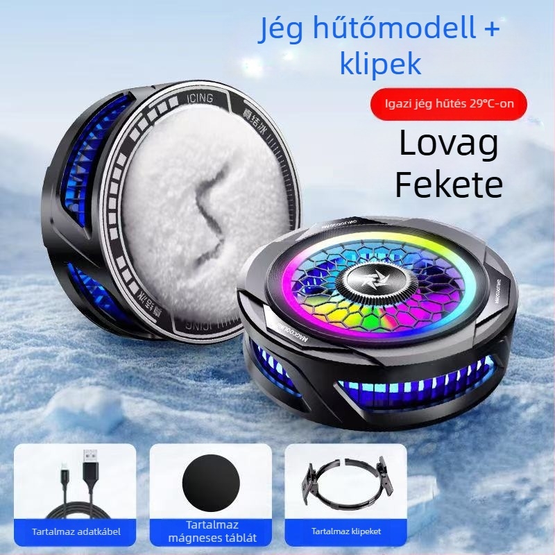 Mágneses telefonhűtő, kettős magos félvezető, hátulról rögzíthető klip, 125 g, 10W, Type-C interfész, ABS+metál, modell N26