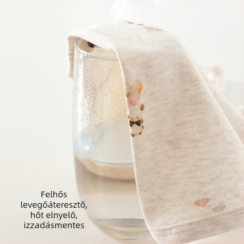 Újszülött pamut vállpántos felső, 100% pamut, kerek nyak, kapucni nélkül, 0–12 hónap, tavasz–ősz
