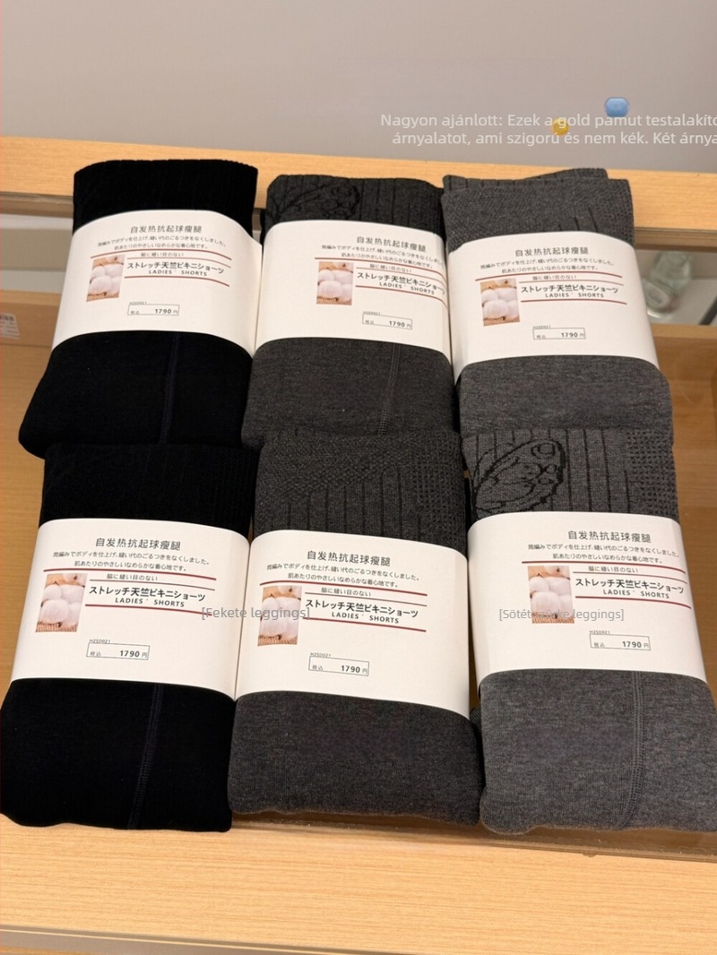 Őszi-téli vastag leggings mikro-kompresszióval, 95% pamut + spandex 30% alatt, egyszínű