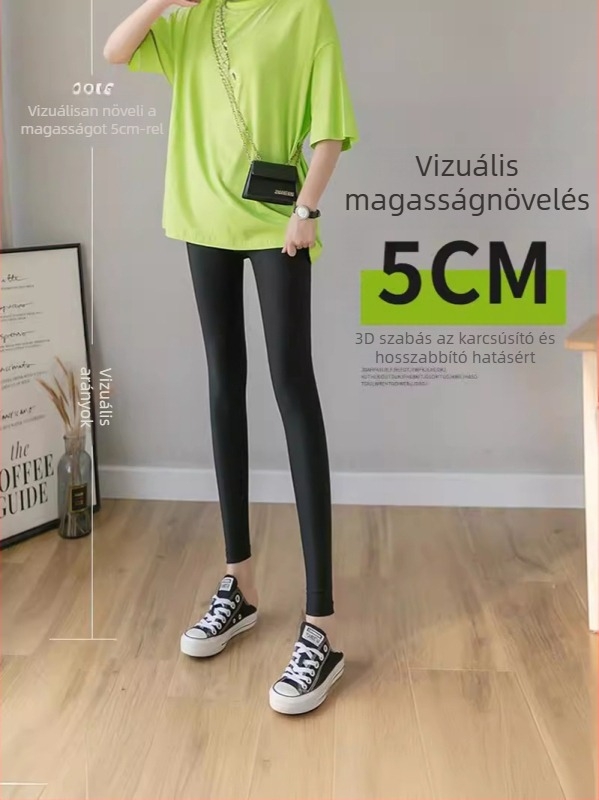Milk Silk Cropped Leggings – Slim Fit, Magas elasztikusság, Vékony, Egyszínű mintázat