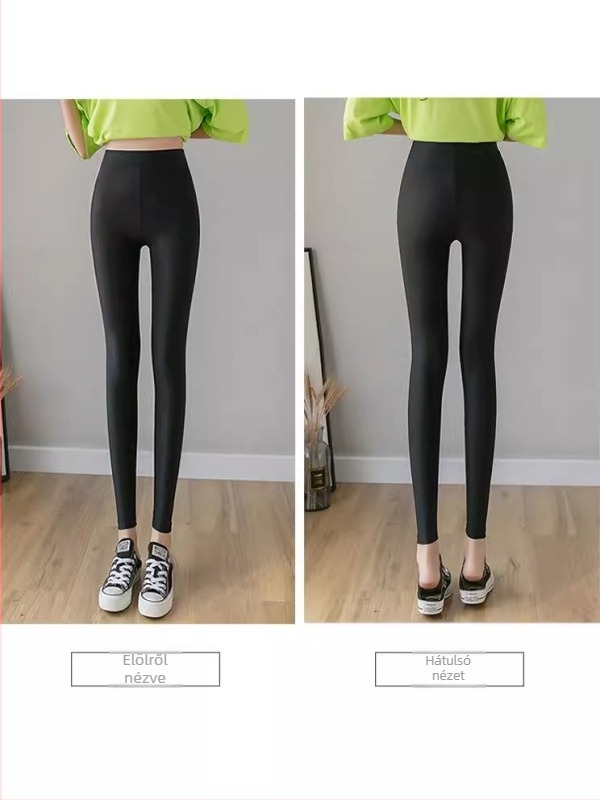Milk Silk Cropped Leggings – Slim Fit, Magas elasztikusság, Vékony, Egyszínű mintázat