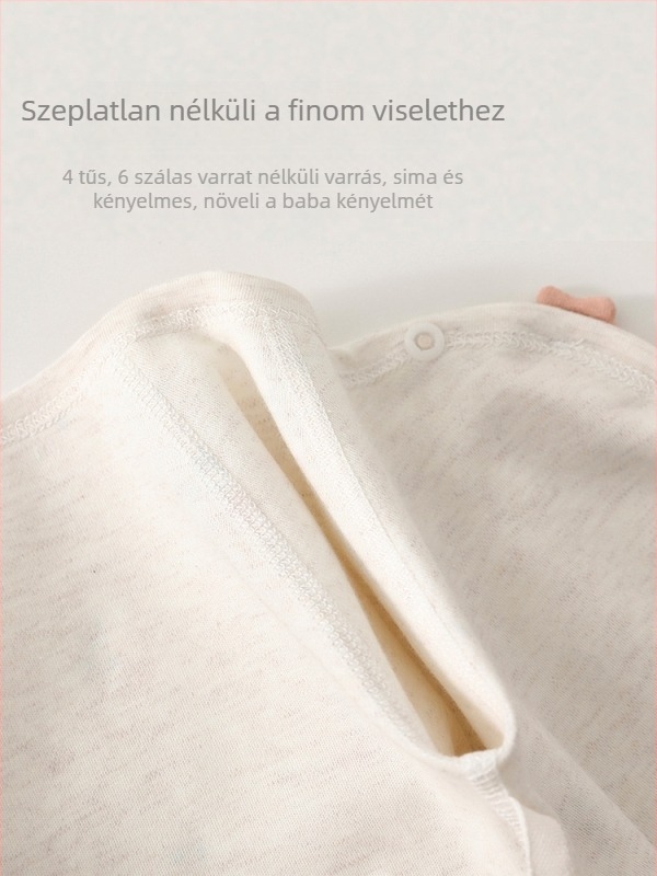 Újszülött pamut kereknyakú felső, 0–12 hónap, egész évben, lágyított feldolgozás, A osztályú biztonság