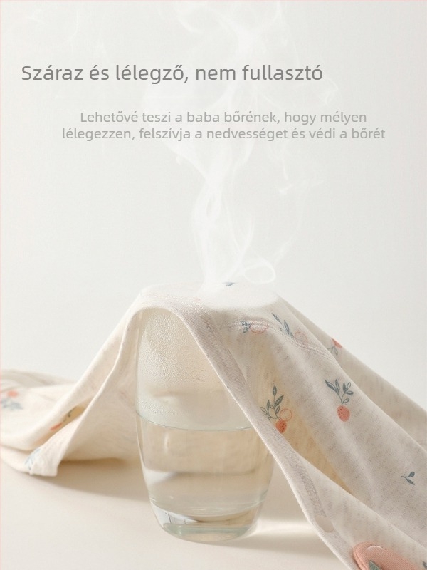 Újszülött pamut kereknyakú felső, 0–12 hónap, egész évben, lágyított feldolgozás, A osztályú biztonság