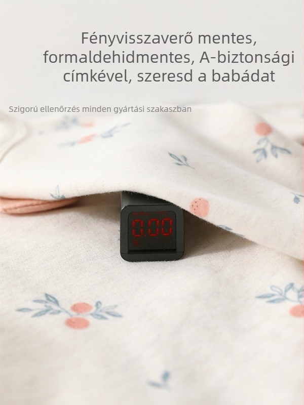 Újszülött pamut kereknyakú felső, 0–12 hónap, egész évben, lágyított feldolgozás, A osztályú biztonság