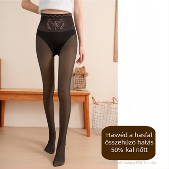 Női fleece-béléses egyrészes harisnyanadrág, vastag anyag, magas rugalmasság, melegen tart, nylon-keverék
