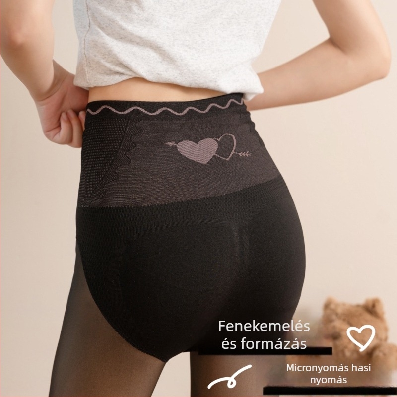 Női fleece-béléses egyrészes harisnyanadrág, vastag anyag, magas rugalmasság, melegen tart, nylon-keverék