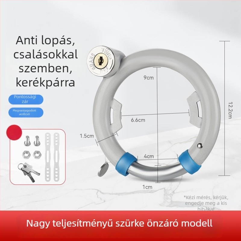 Three Axe kerékpárzár, rozsdamentes acél, antifurt kör alakú zár, modell 01, 300 g