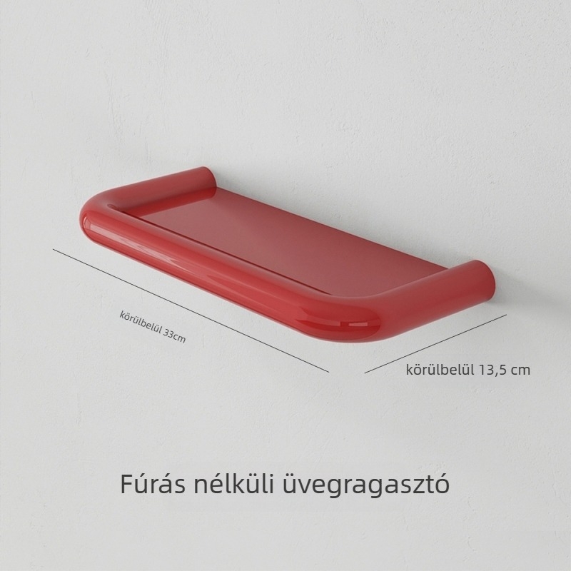 Falihoz rögzített fürdőszobai tárolópolc fúrás nélkül – egy szint