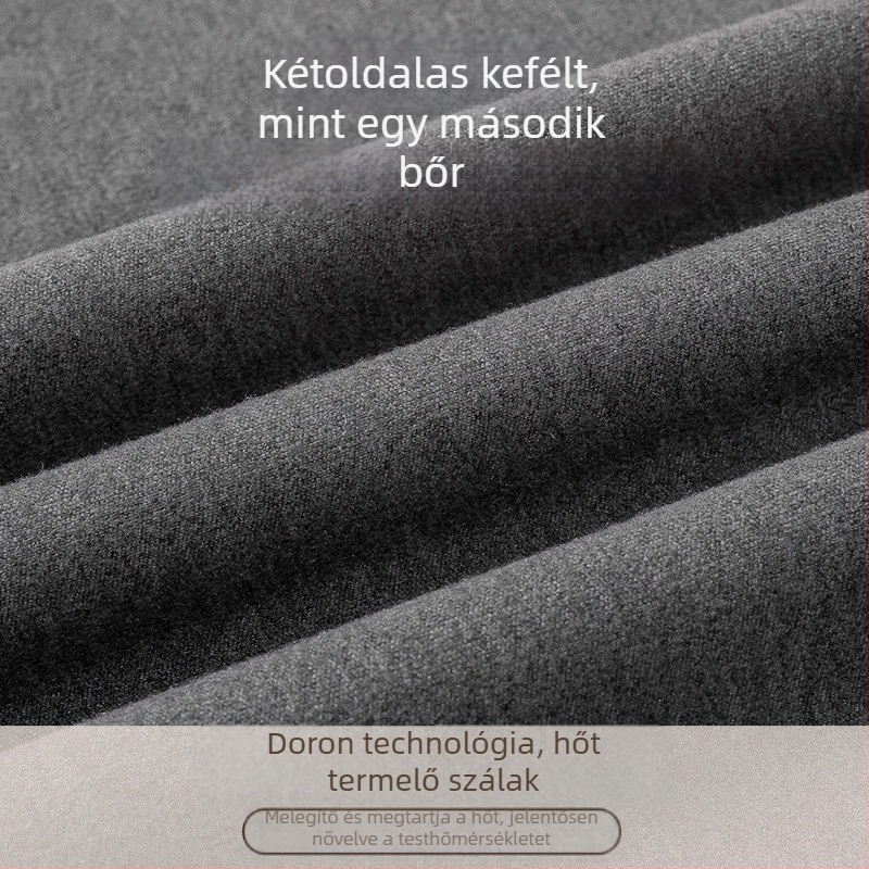 Férfi pamut ujjatlan alapréteg, fleece-béléssel, tollal töltve, testhez álló szabás