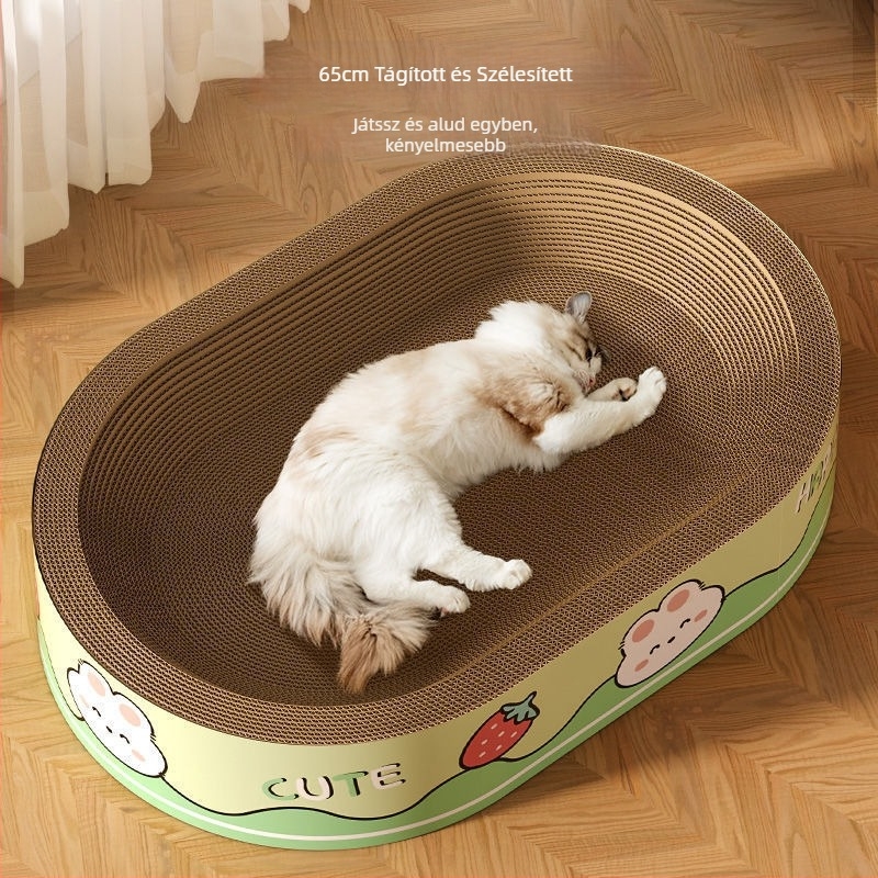 Macskafészek kaparódeszkával, mindent egyben; anyag: Default item, dobozmennyiség: 1, stílus: aranyos