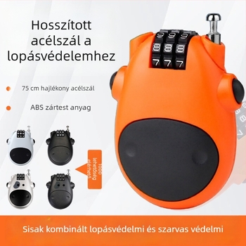 Cow style jelszavas kábelzár sisakok és táskák számára, ABS + acélkábel, hordozható kombinációs zár
