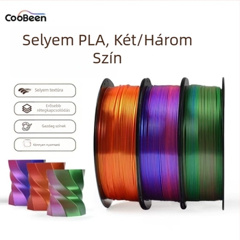 PLA Silk filament 3D nyomtatáshoz selyem textúrával; kompatibilis FDM nyomtatókkal; Anyag: PLA Silk; Nyomtatási pontosság: ±0,02 mm; Tömeg: 1 kg