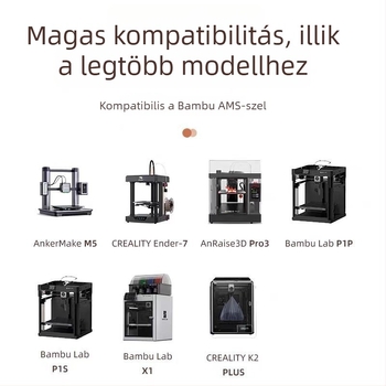 PLA Silk filament 3D nyomtatáshoz selyem textúrával; kompatibilis FDM nyomtatókkal; Anyag: PLA Silk; Nyomtatási pontosság: ±0,02 mm; Tömeg: 1 kg