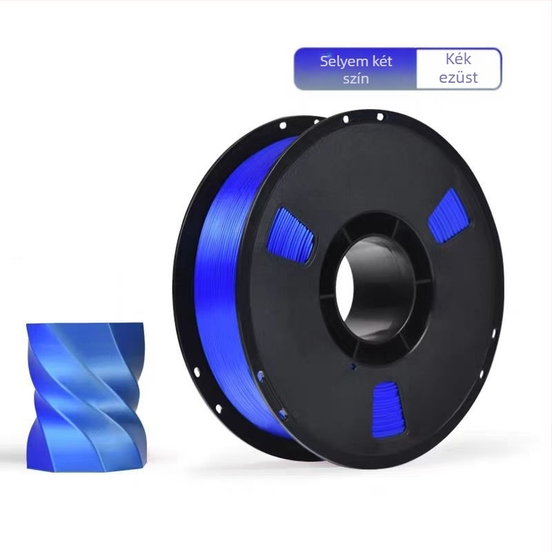 PLA Silk filament 3D nyomtatáshoz selyem textúrával; kompatibilis FDM nyomtatókkal; Anyag: PLA Silk; Nyomtatási pontosság: ±0,02 mm; Tömeg: 1 kg
