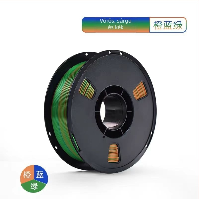 PLA Silk filament 3D nyomtatáshoz selyem textúrával; kompatibilis FDM nyomtatókkal; Anyag: PLA Silk; Nyomtatási pontosság: ±0,02 mm; Tömeg: 1 kg