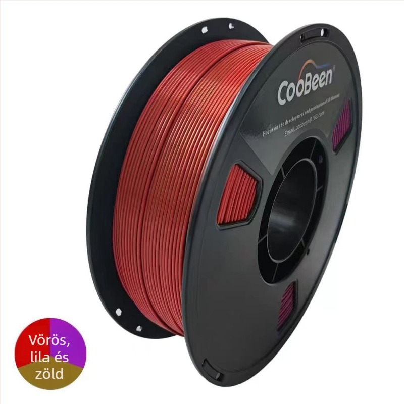 PLA Silk filament 3D nyomtatáshoz selyem textúrával; kompatibilis FDM nyomtatókkal; Anyag: PLA Silk; Nyomtatási pontosság: ±0,02 mm; Tömeg: 1 kg