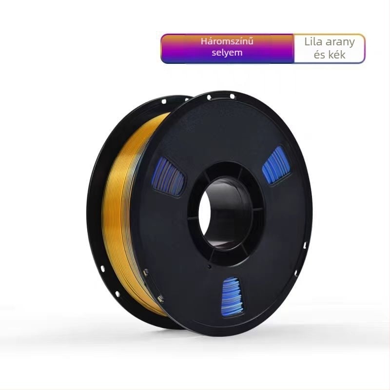 PLA Silk filament 3D nyomtatáshoz selyem textúrával; kompatibilis FDM nyomtatókkal; Anyag: PLA Silk; Nyomtatási pontosság: ±0,02 mm; Tömeg: 1 kg