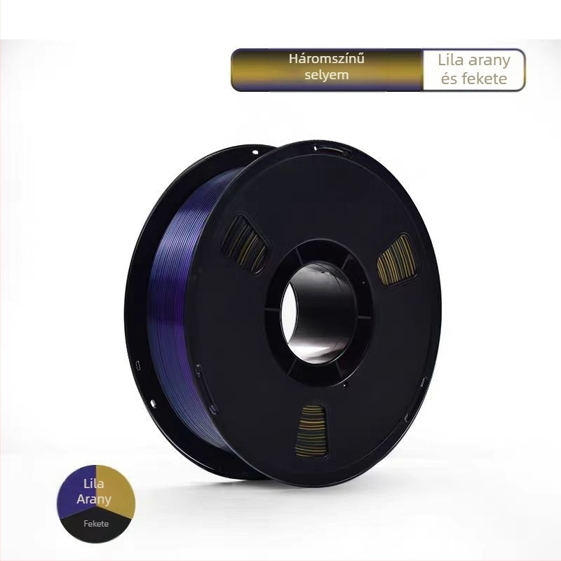 PLA Silk filament 3D nyomtatáshoz selyem textúrával; kompatibilis FDM nyomtatókkal; Anyag: PLA Silk; Nyomtatási pontosság: ±0,02 mm; Tömeg: 1 kg