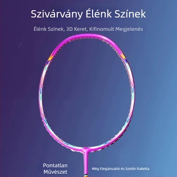 Badmintonütő teljes szénszálas kerettel, hossz 675 mm, súly 75–79 g, fogó G5