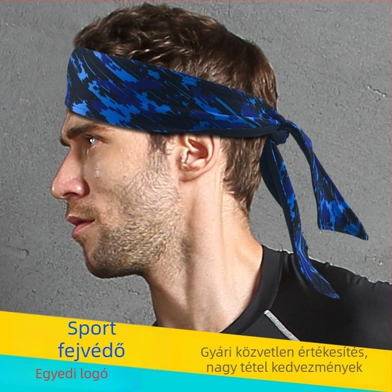 Uniszex sportfejpánt, izzadságot felszívó, 85% poliészter, 15% spandex, futáshoz és jóga