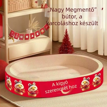 Macska kaparó deszka hullámkartonból – Fu Meow márka, Lovable Wind stílus, csomagolás 1 db.