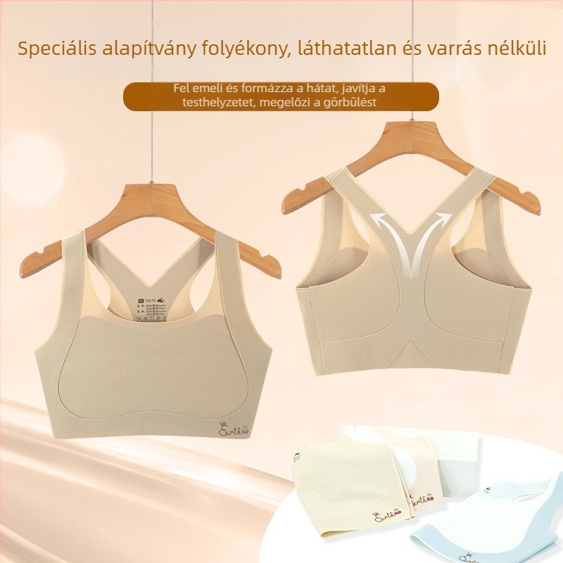 Lányok fejlesztő alsónemű – első szakaszú melltartó, 8–12 éveseknek, nylon/spandex 80/20, minden szezonra
